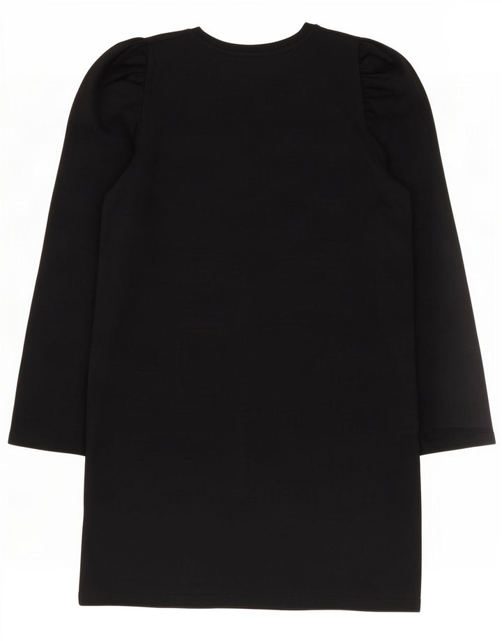 Abito a trapezio a maniche lunghe da donna Zara UK 14 cotone nero medio