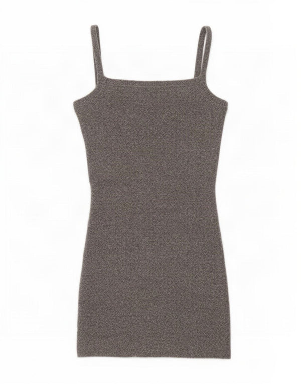 Abito sottoveste in maglia Zara da donna UK 8 piccolo grigio