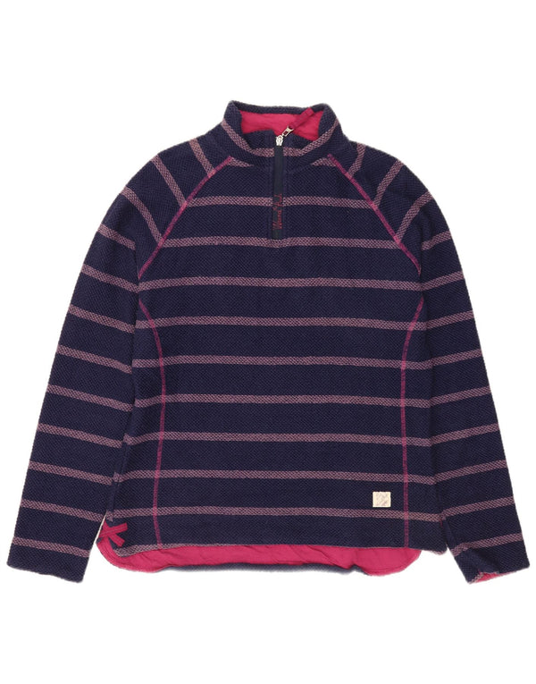 Felpa con zip 1/4 da donna Weird Fish UK 14 media a righe blu navy