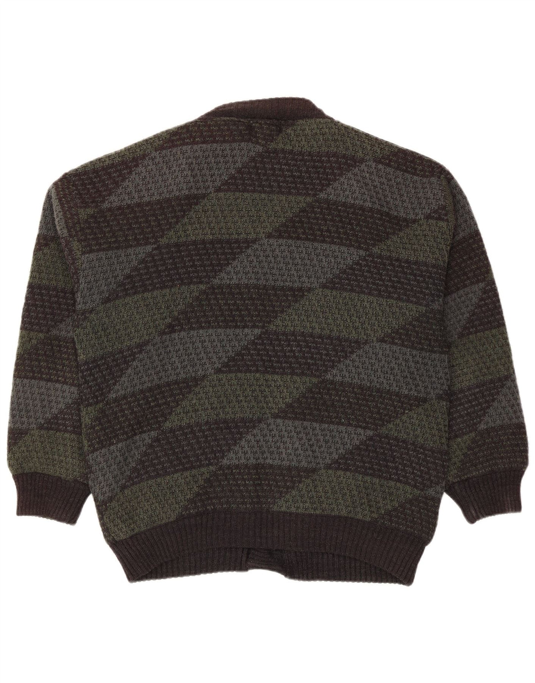 Maglione cardigan da uomo Mark Adam IT 48/50 Poliacrilico geometrico verde medio