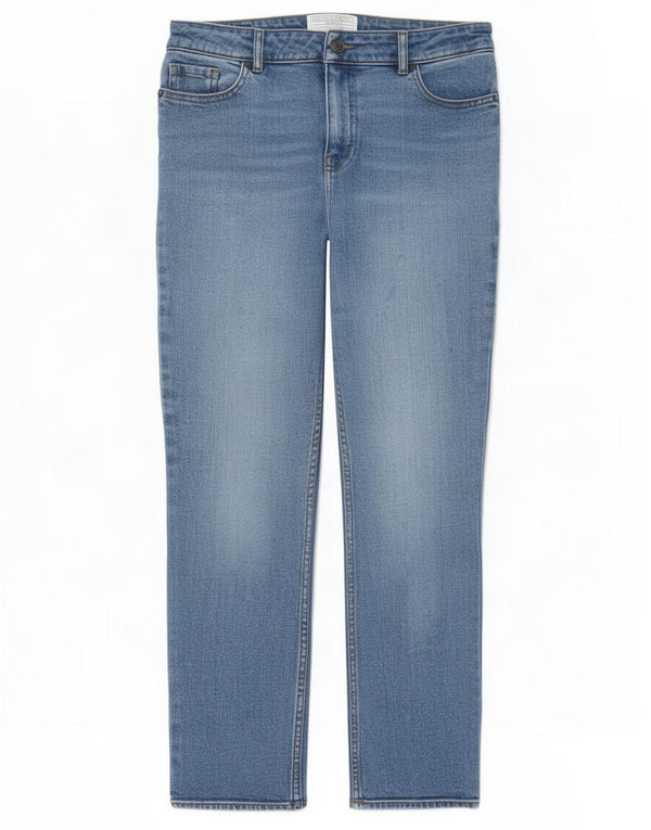 Jeans slim a vita alta da donna Fat Face Girlfriend UK 10 piccoli W27 L27 blu