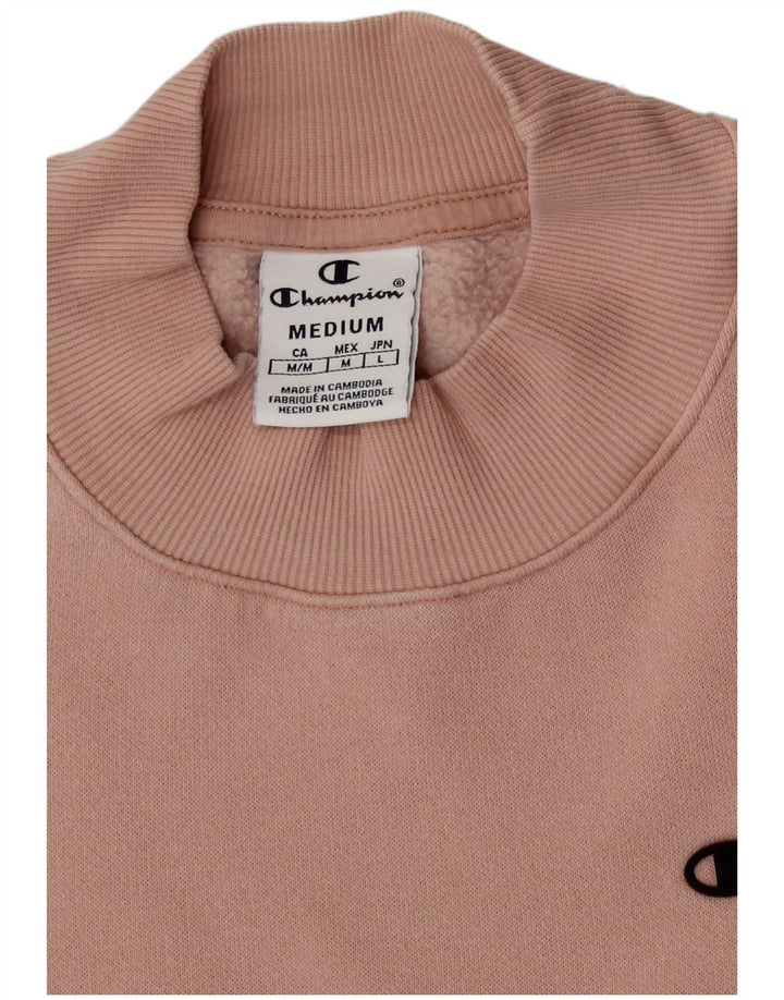 Felpa corta oversize da donna Champion, maglione UK 14, cotone rosa medio