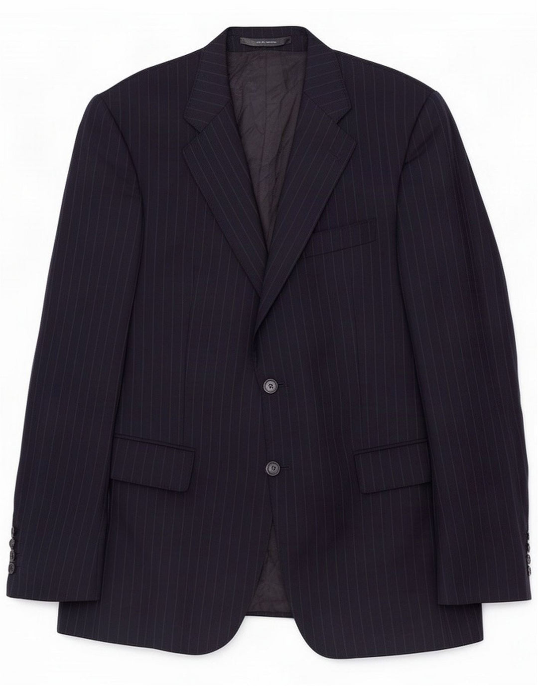 Jaeger Giacca blazer da uomo a 2 bottoni UK 40 Large Navy Blue gessato