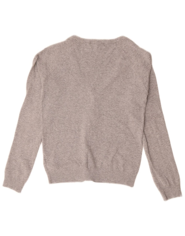 Maglione cardigan da donna Zara UK 10 piccolo cotone grigio