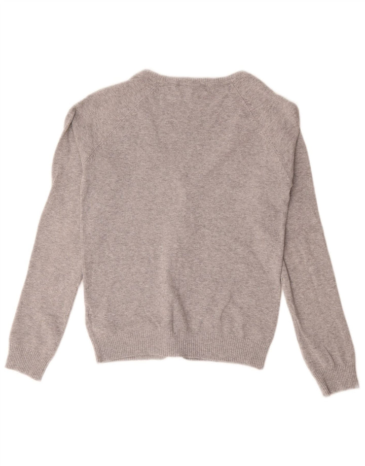 Maglione cardigan da donna Zara UK 10 piccolo cotone grigio