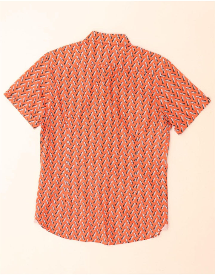 Ted Baker Camicia a maniche corte da uomo con motivo astratto taglia 3 arancione medio
