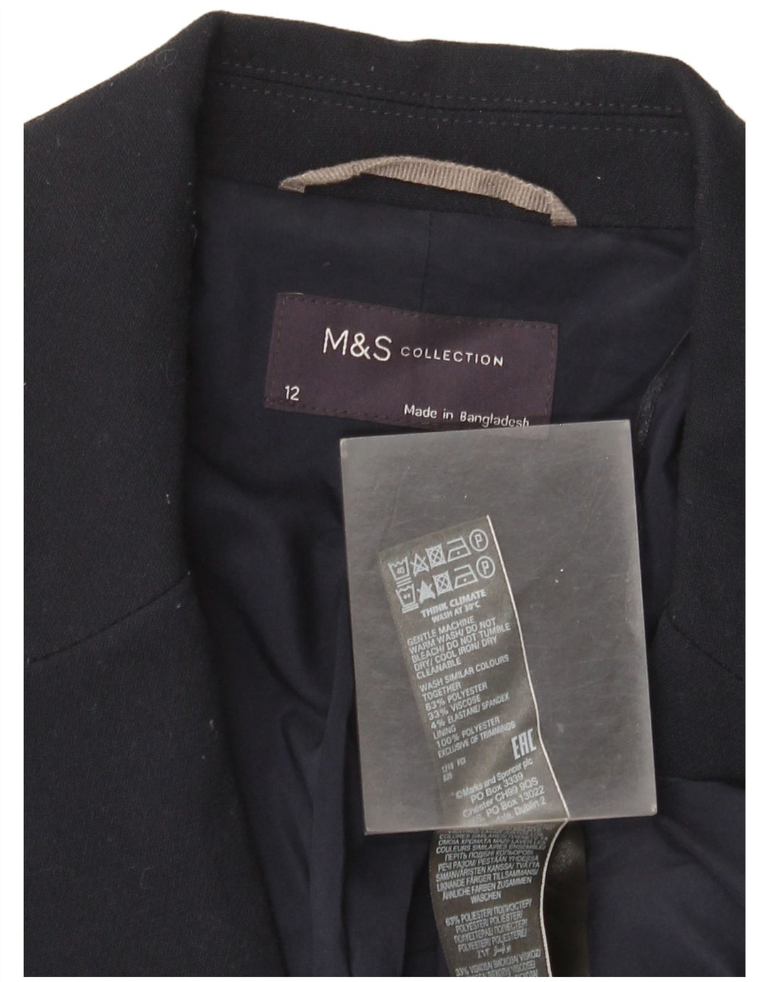 Giacca blazer a 1 bottone Marks & Spencer da donna UK 12 medio blu navy