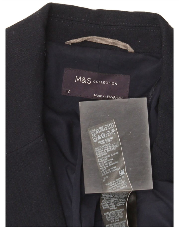 Giacca blazer a 1 bottone Marks & Spencer da donna UK 12 medio blu navy