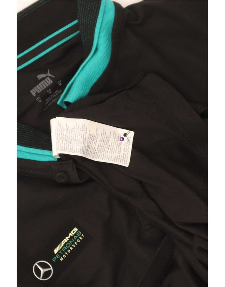 Polo Puma da uomo in cotone color block medio nero