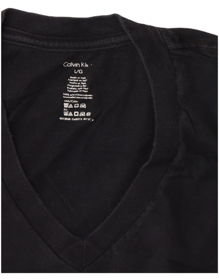 CALVIN KLEIN T-shirt da uomo Top Large in cotone blu navy