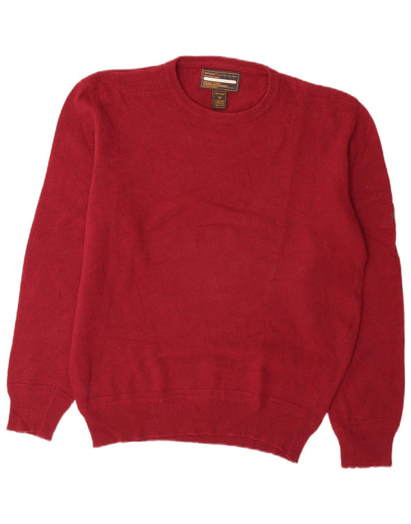 Maglione maglione girocollo da uomo Avirex XL lana vergine bordeaux