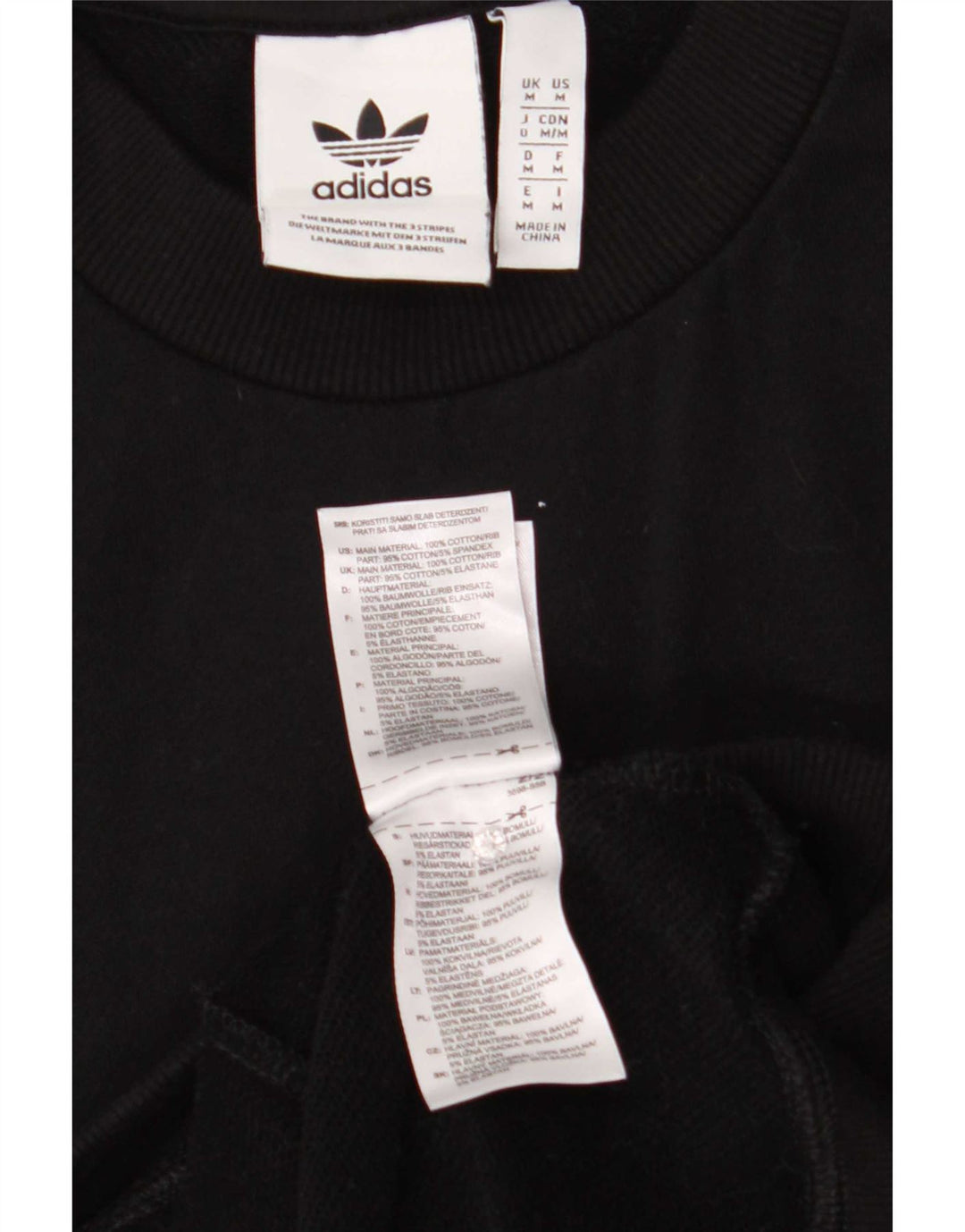 Felpa Adidas Uomo Maglione Medio Nero Cotone