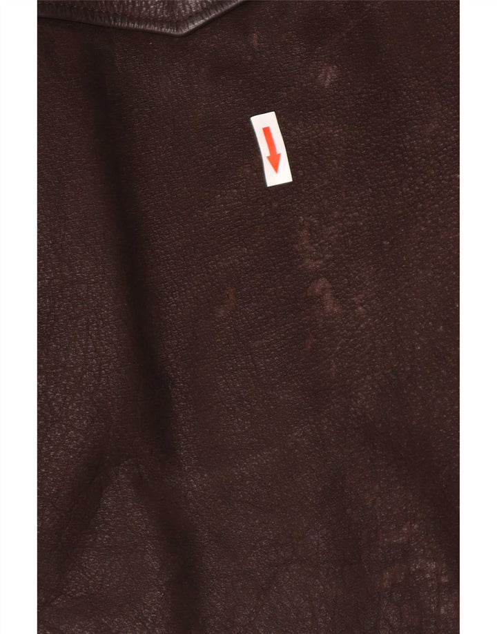 Giacca in pelle vintage da uomo UK 38 in pelle marrone medio