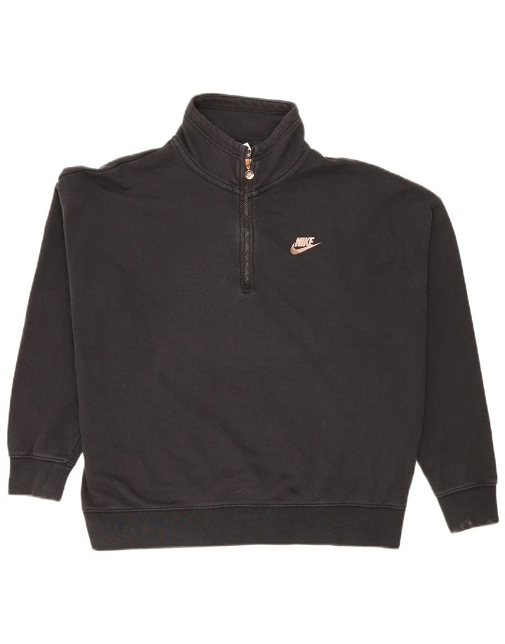 Felpa da donna con collo con zip e grafica oversize Nike da donna, taglia UK 14, media, nera