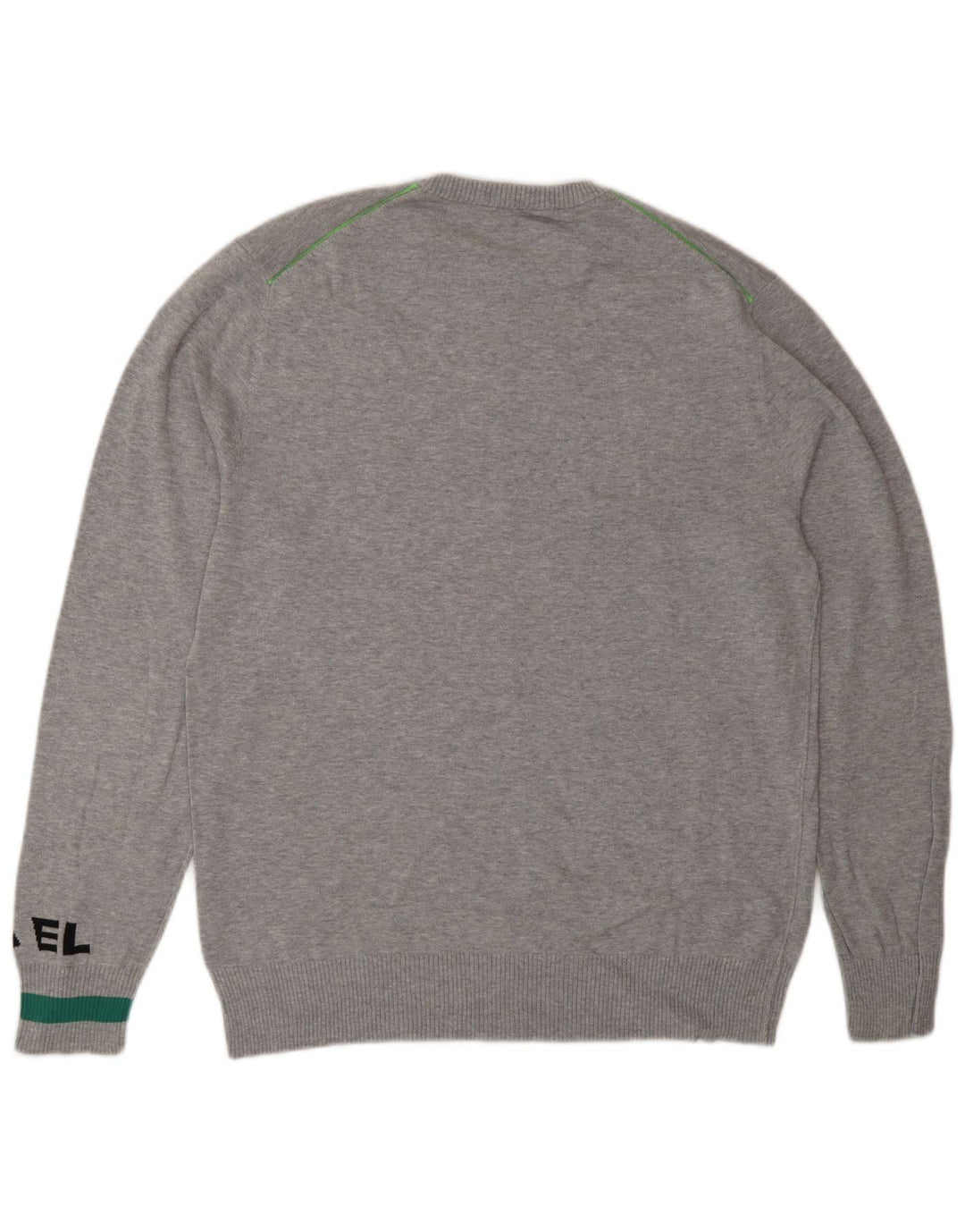 DIESEL Maglione maglione girocollo con grafica da uomo grande cotone grigio