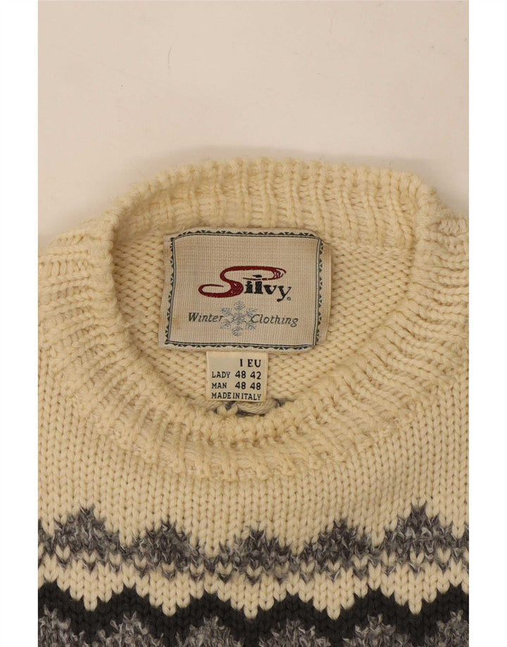 Maglione maglione girocollo da uomo Silvy IT 48 Fair Isle medio multicolore