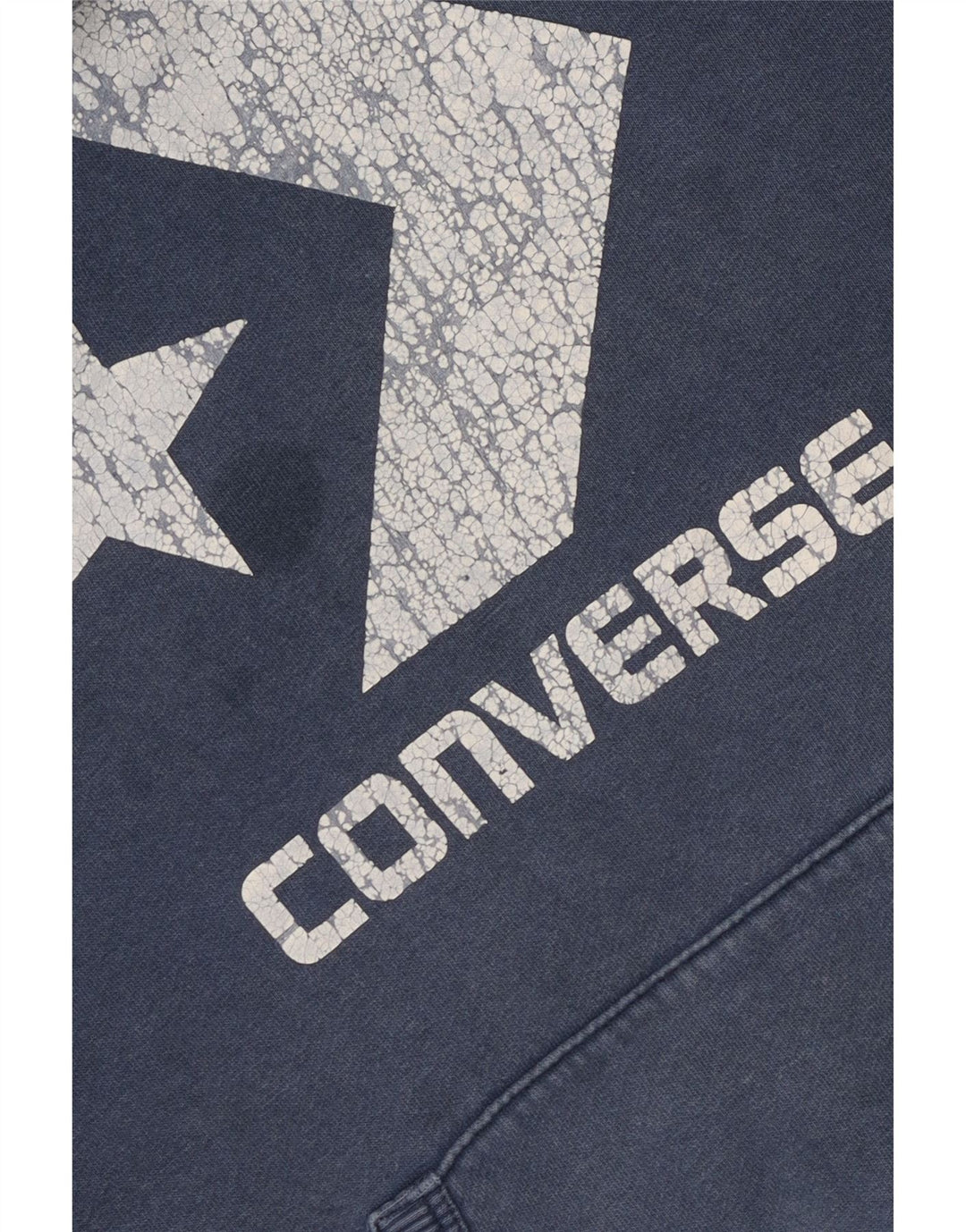 CONVERSE Felpa con cappuccio grafica da uomo, piccola, in cotone blu