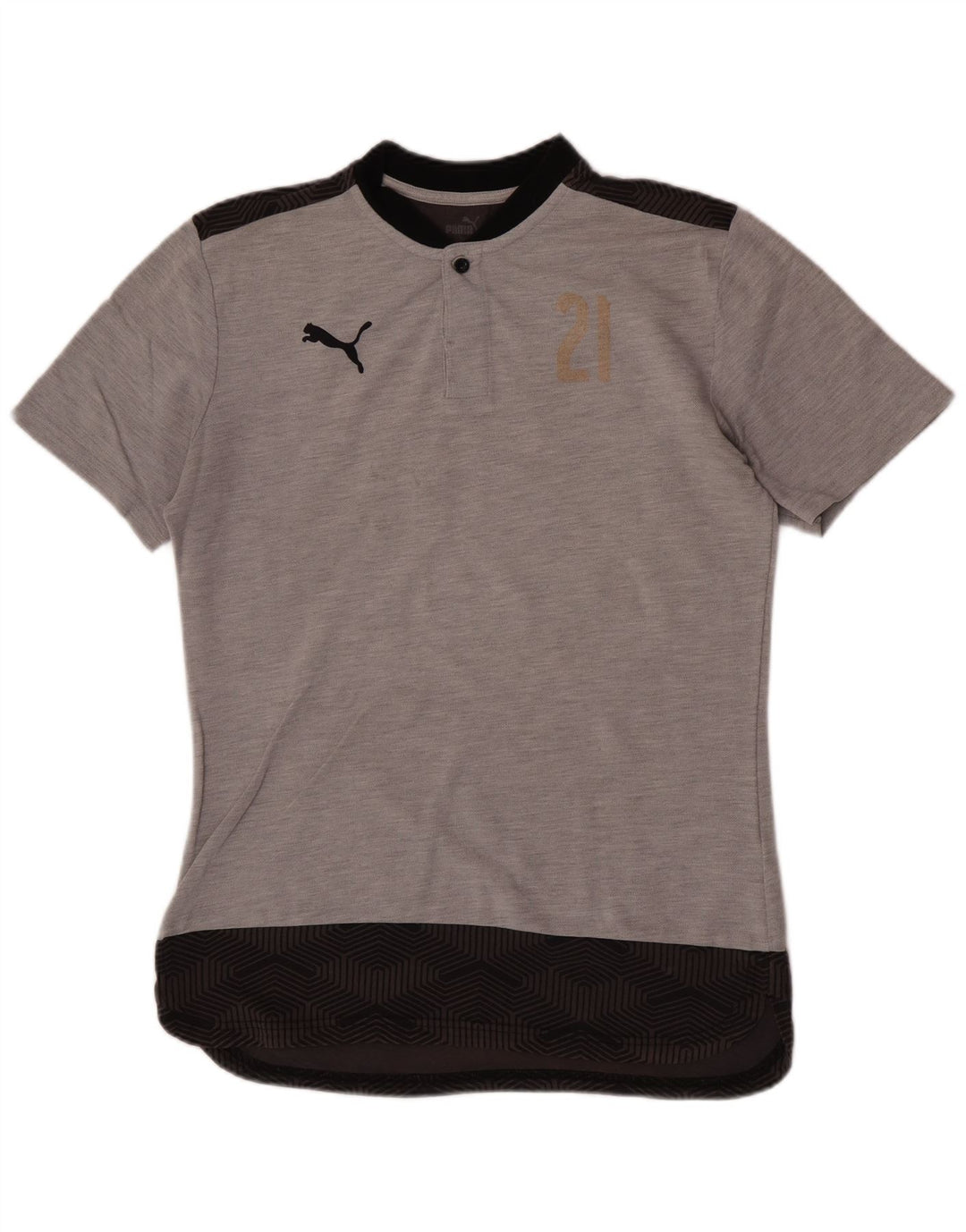 T-shirt grafica da uomo Puma Top in cotone color block grigio medio