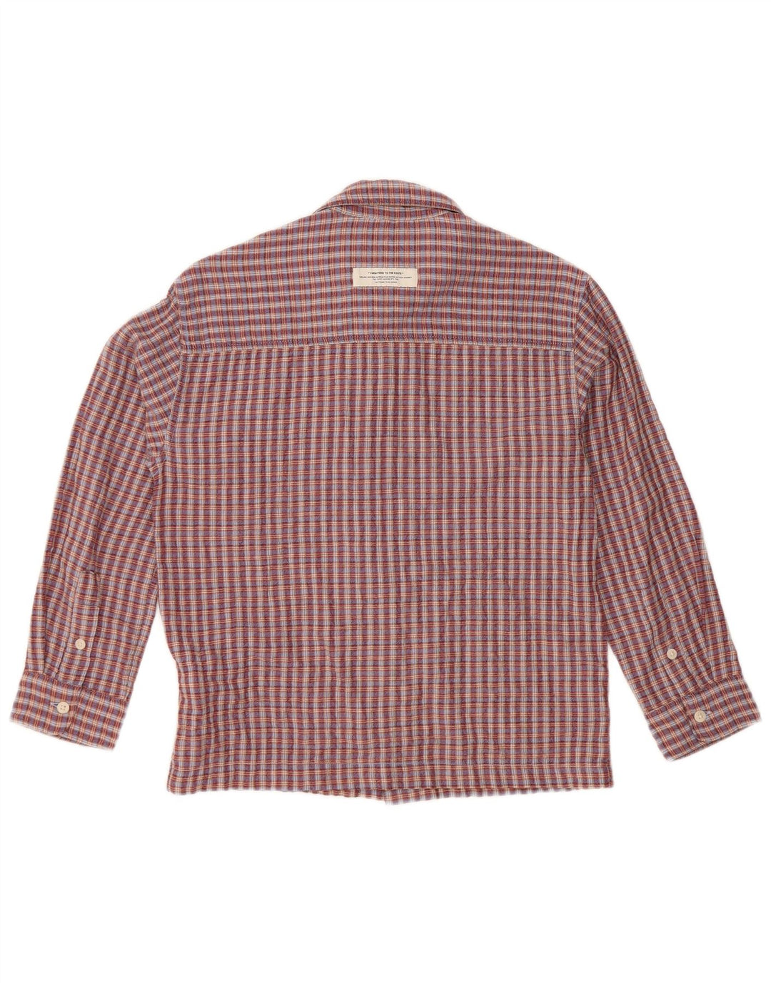 ZARA Camicia in Flanella da Bambino 8-9 Anni in Cotone a quadri Bordeaux