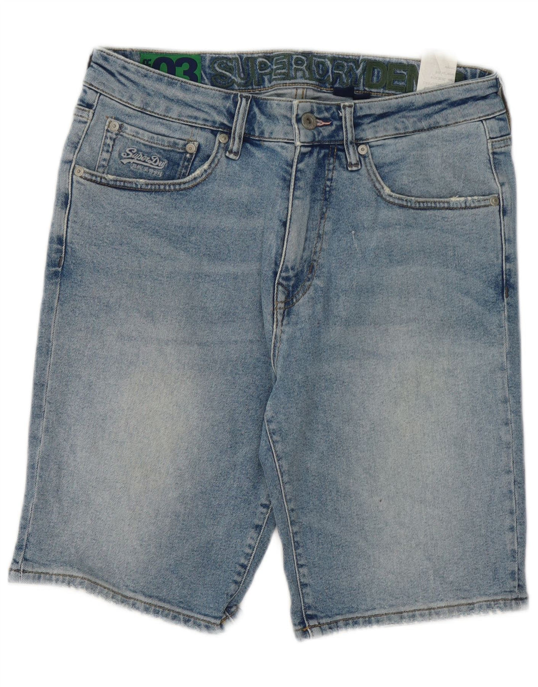 Pantaloncini di jeans da uomo Superdry W32 cotone blu medio