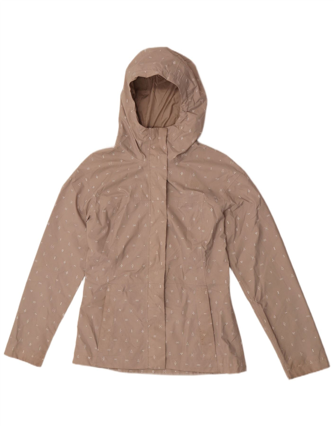 Giacca antipioggia da donna con cappuccio grafico The North Face UK 10 Small Beige