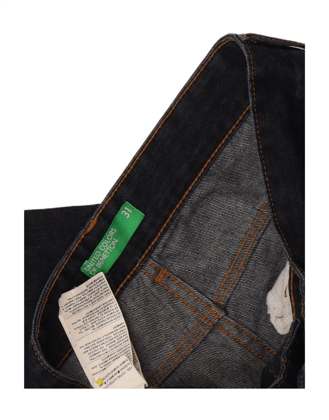 Jeans slim da uomo Benetton W31 L31 cotone blu navy