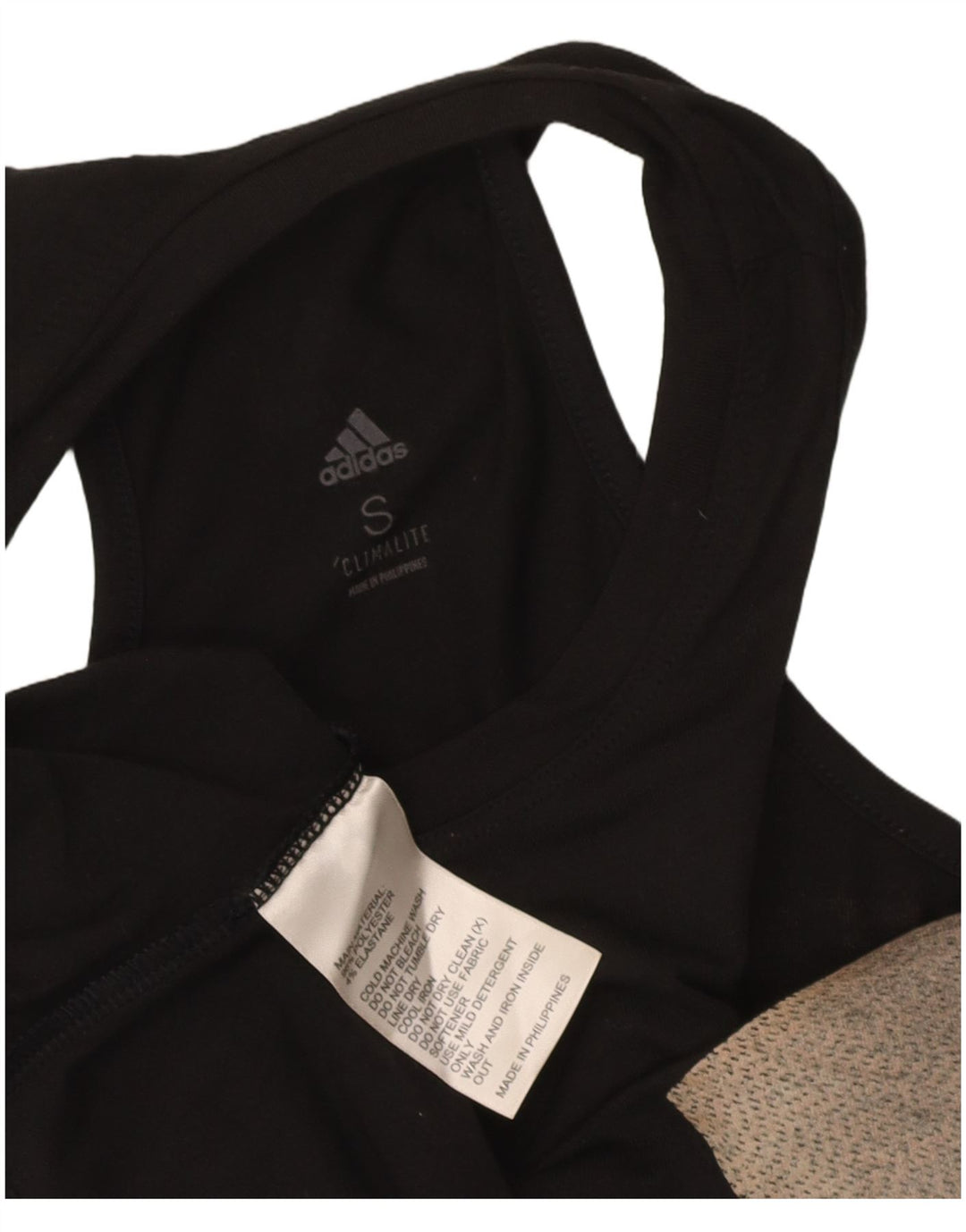 ADIDAS Womens Climalite Graphic Vest Top UK 10 Small Black Polyester