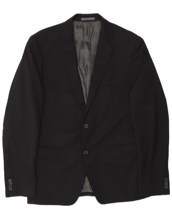 Giacca blazer da uomo a 2 bottoni Calvin Klein IT 52 XL lana vergine nera