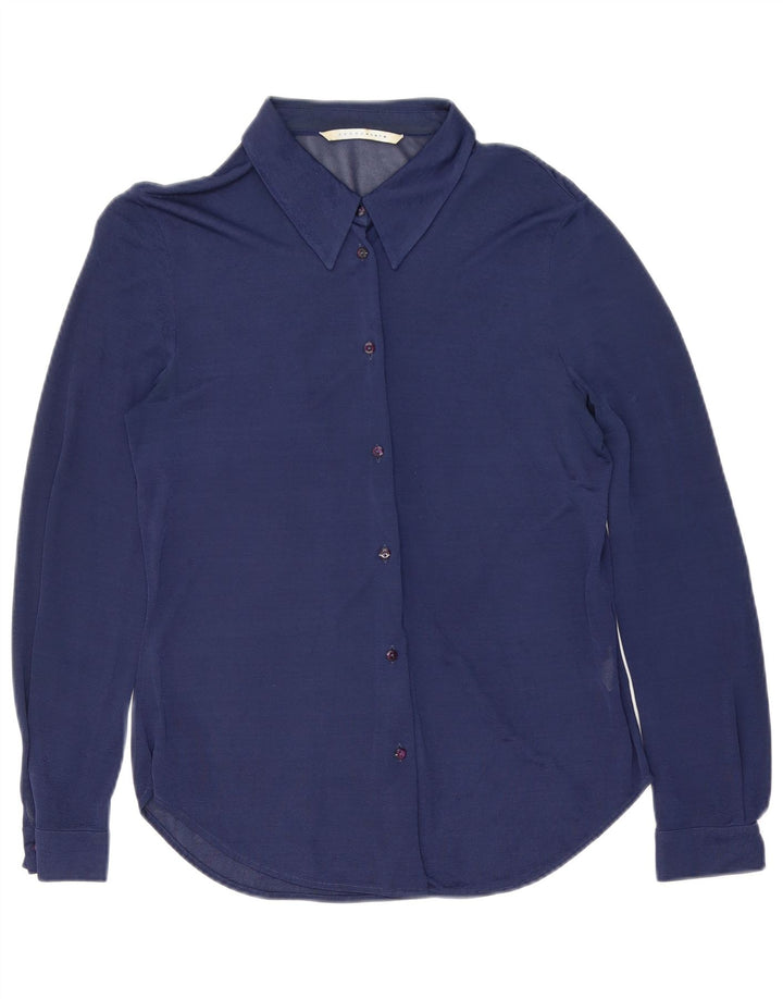 Penny Black Camicia da donna Camicetta UK 14 Medio Blu Navy
