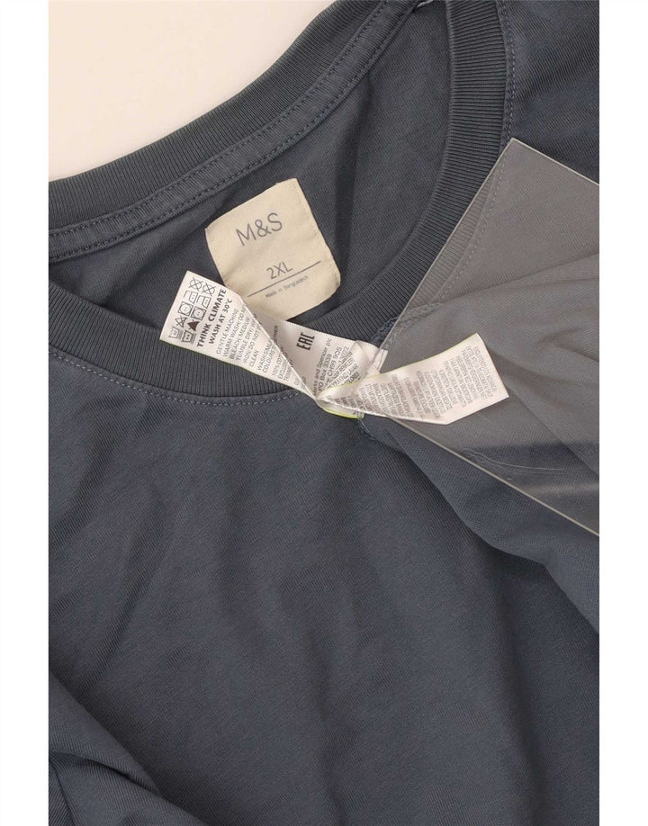 Top manica lunga da uomo Marks & Spencer 2XL cotone blu