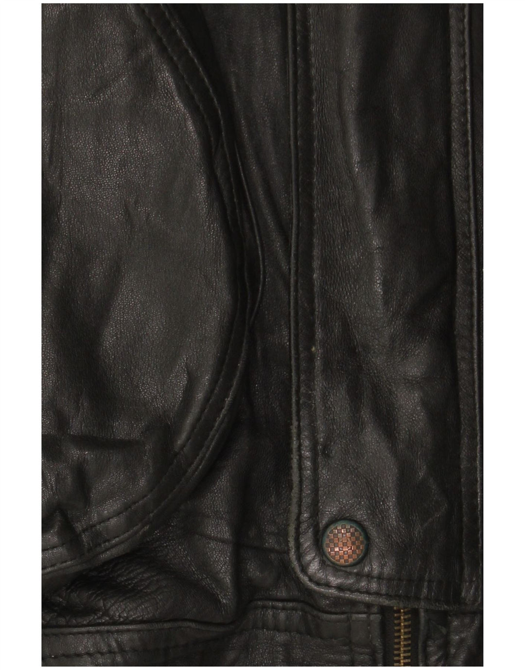Giacca in pelle vintage da uomo UK 42 XL in pelle nera