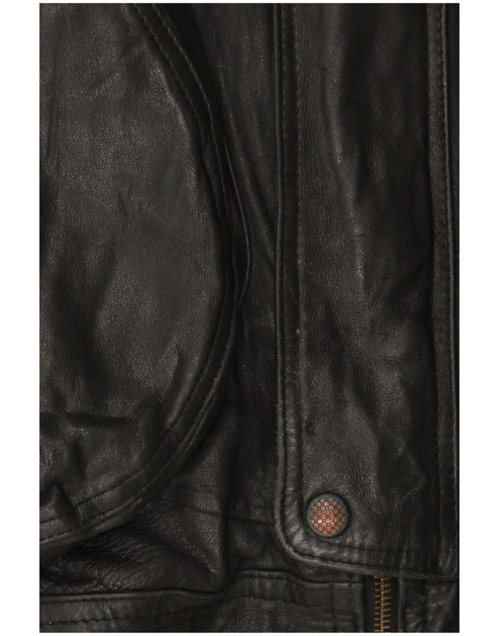 Giacca in pelle vintage da uomo UK 42 XL in pelle nera