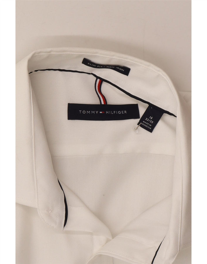 Camicia slim fit da uomo Tommy Hilfiger taglia 16 grande bianca