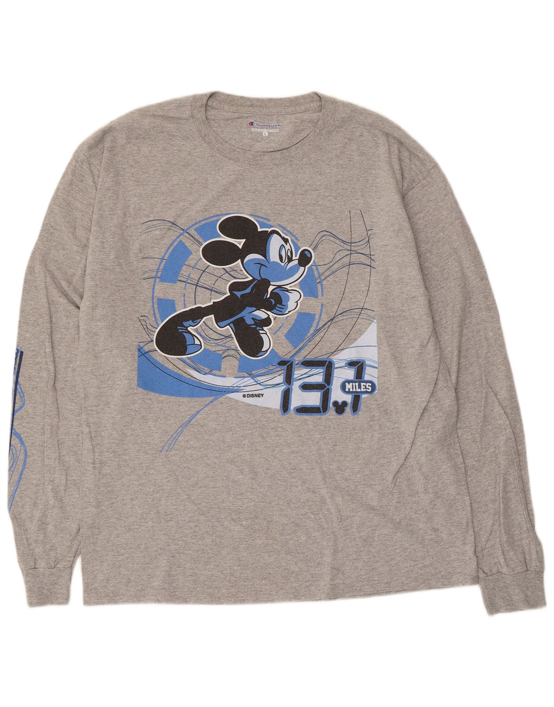 Champion Top da uomo con grafica Topolino a maniche lunghe grande grigio