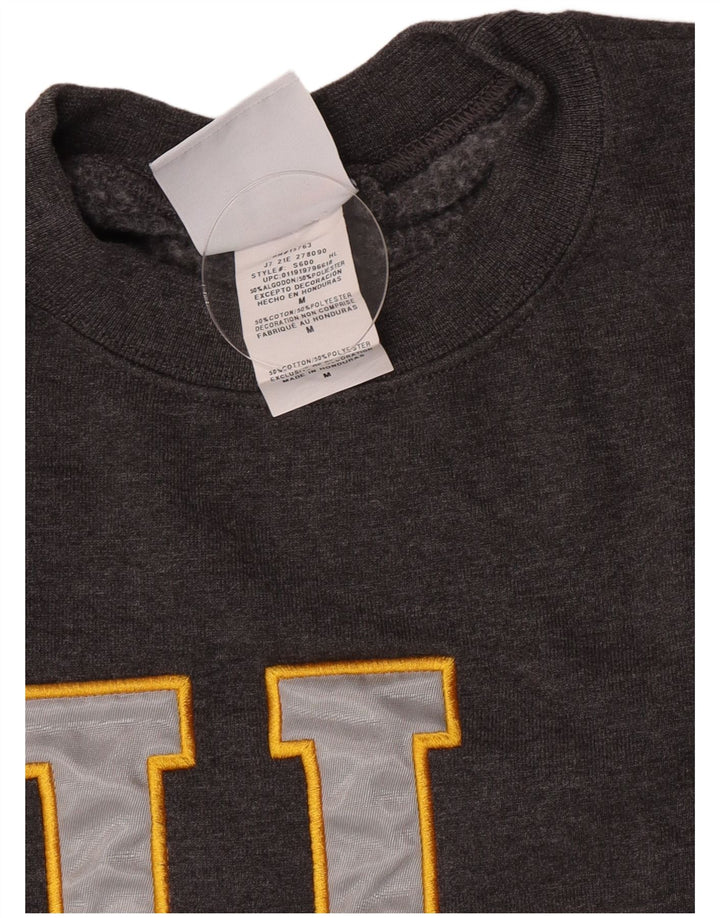 Felpa grafica da uomo Champion, maglione, cotone grigio medio