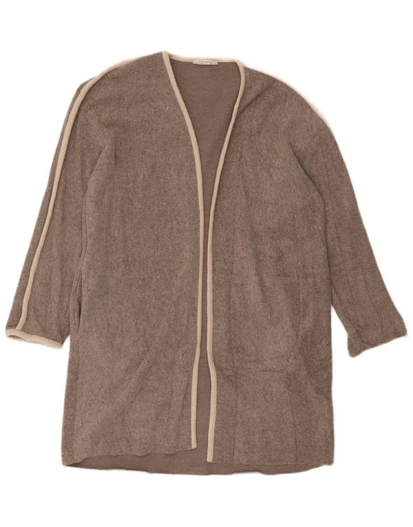 Maglione cardigan aperto oversize lungo da donna Zara UK 10 piccolo marrone