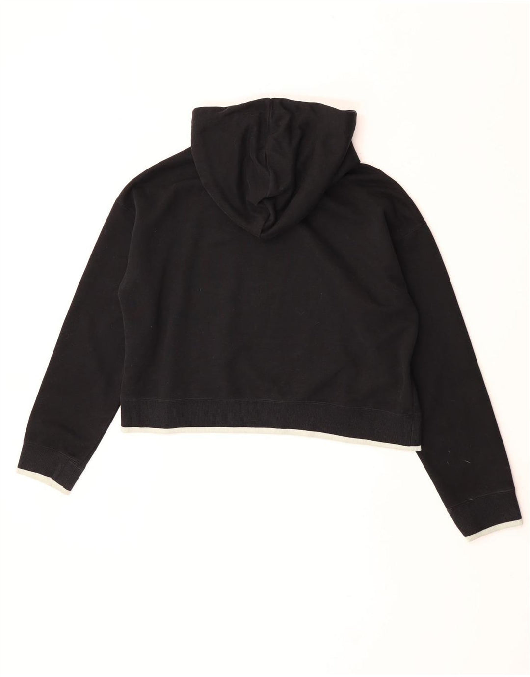 Maglione con cappuccio oversize corto da donna Adidas UK 10 piccolo poliestere nero