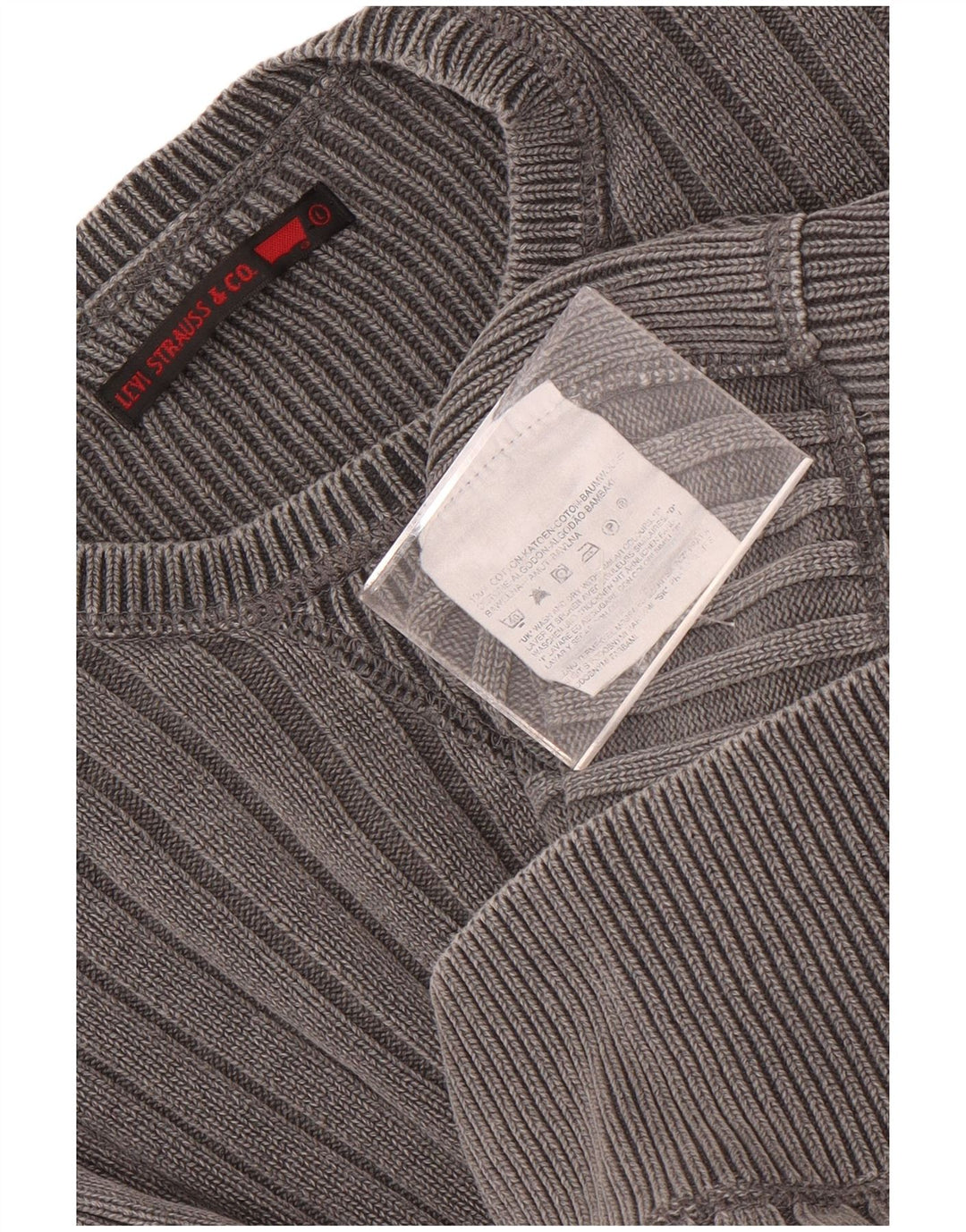 Levi's Uomo Maglione Girocollo Maglione Grande Cotone Grigio