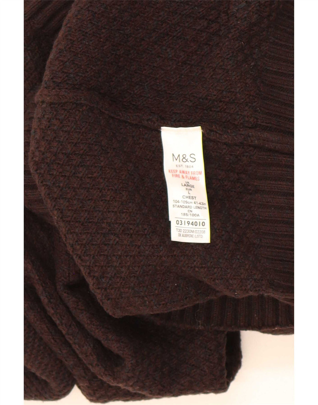 Maglione cardigan da uomo Marks & Spencer grande acrilico marrone