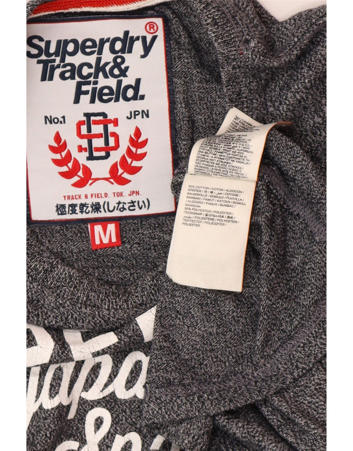T-shirt grafica da uomo SUPERDRY Top in cotone screziato grigio medio