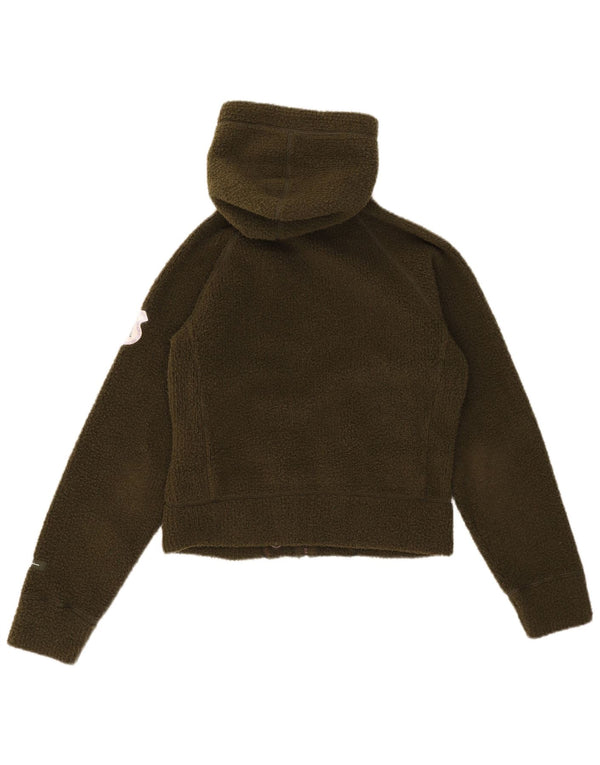 Maglione con cappuccio e zip in maglia da donna Champion UK 16 Grande acrilico kaki