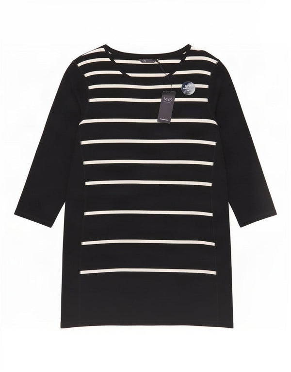 Abito maglione da donna con maniche a 3/4 Marks & Spencer UK 18 XL a righe nere