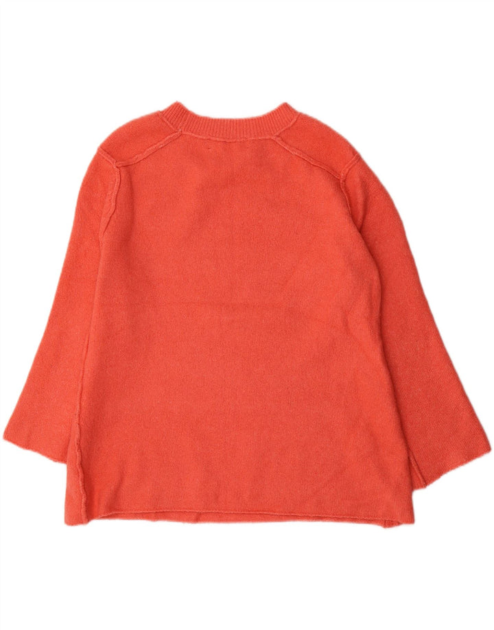 Maglione maglione oversize con scollo a barca da donna Zara UK 10 piccolo poliestere arancione