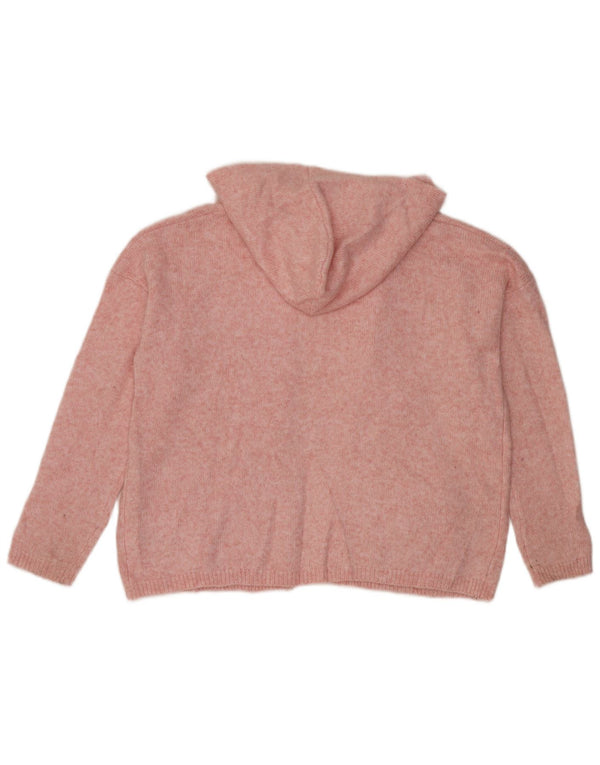 Maglione cardigan con cappuccio oversize da donna Marks & Spencer UK 16 grande rosa