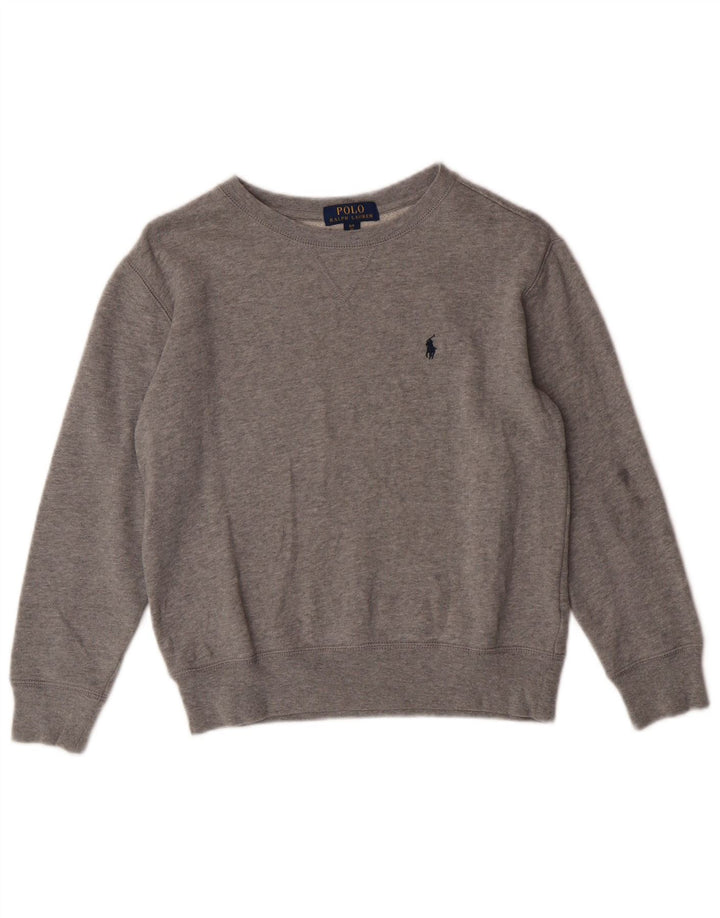 Polo Ralph Lauren Felpa da bambino in maglione 7-8 anni piccola in cotone grigio