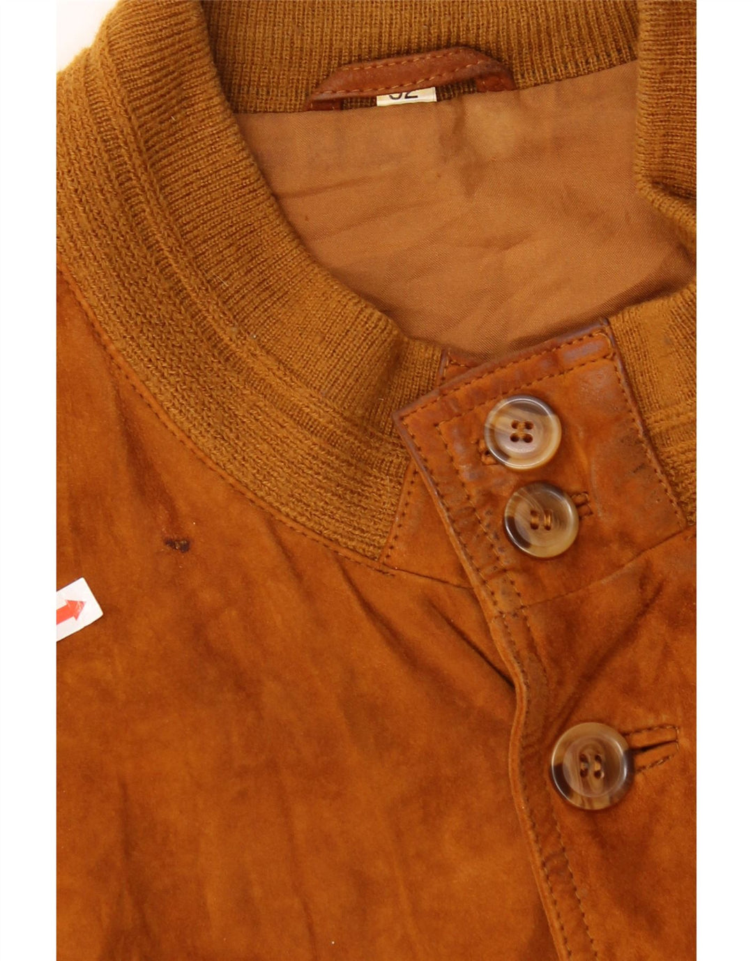 Giubbotto bomber vintage in pelle scamosciata da uomo IT 52 XL in pelle marrone