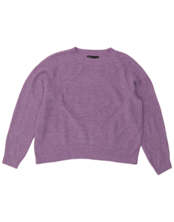 Maglione maglione girocollo da donna Marks & Spencer UK 16 grande viola