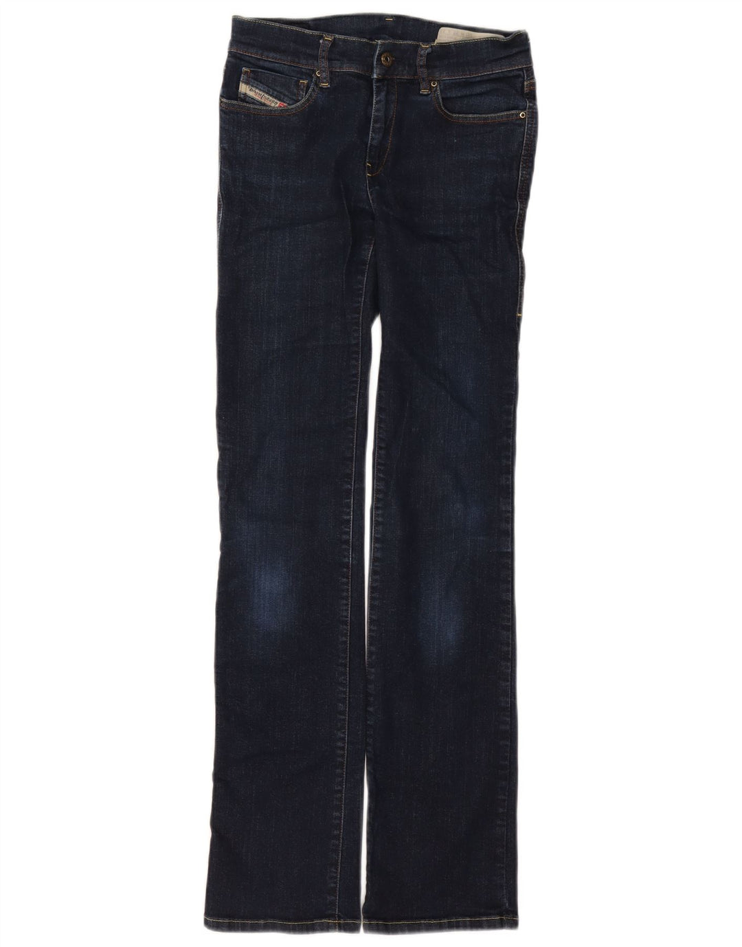 Jeans dritti da donna Diesel W27 L32 cotone blu navy