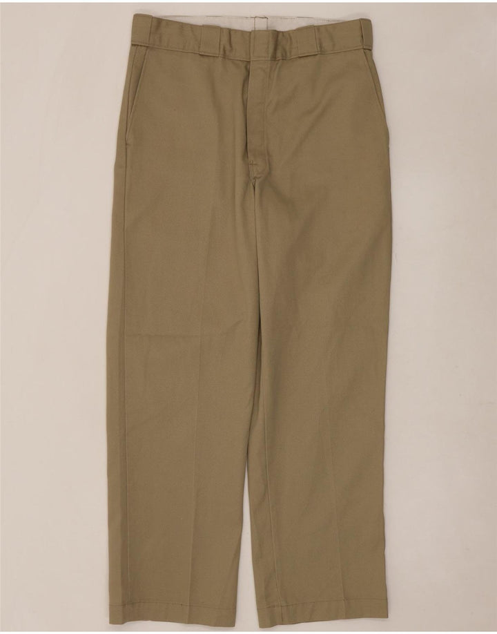 Pantaloni chino dritti da uomo Dickies W34 L30 poliestere kaki