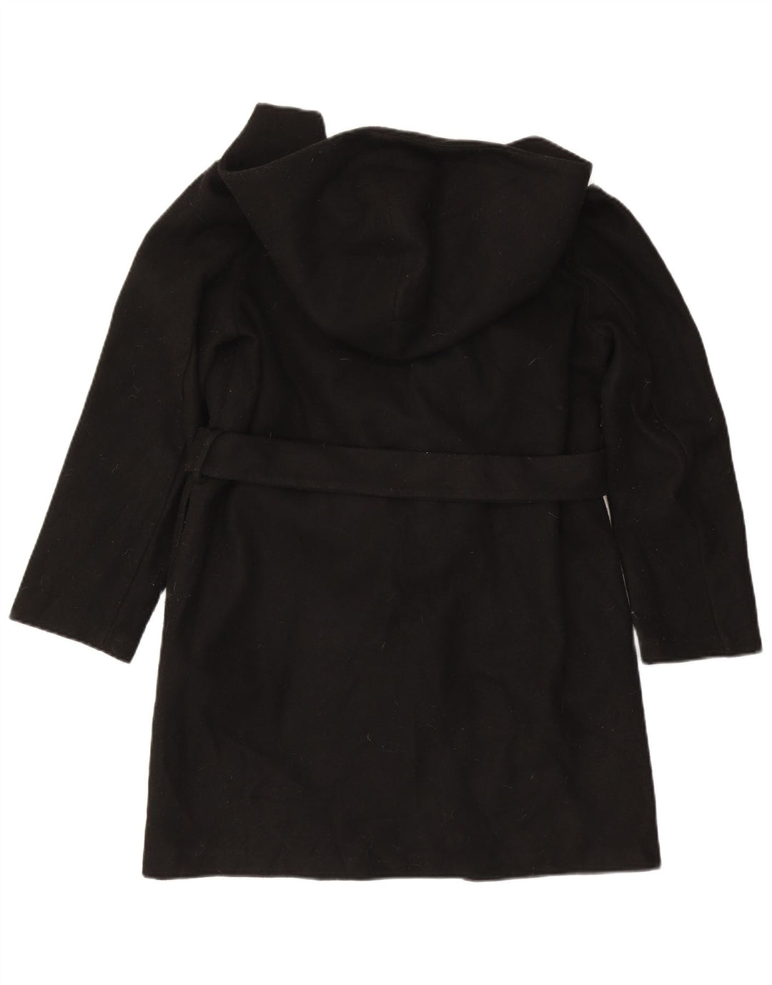 Cappotto con cappuccio da donna Zara UK 14 poliestere nero medio